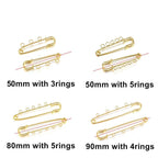 10pcs/lot Safety Pins Brooch Blank Base Brooch Pins 50/80/90mm Pins 3/5 Rings Jewelry Pin for Jewelry Making Women's Brooch Pins Pullover Scarf Clips Stainless Steel Heavy Duty Safety Pin