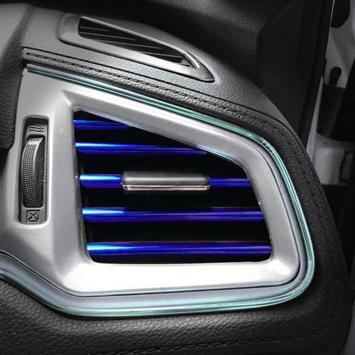 10Pcs/set Universal Car Air Conditioner Vent Outlet Trim Strip Decoration U Shape Moulding Trim Strip Line Car Shiny Accessories Car Air Conditioner Outlet Decorative U Shape Moulding Trim Strips Decor Car Styling Accessories Stevvex