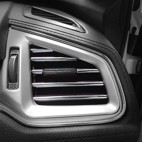 10Pcs/set Universal Car Air Conditioner Vent Outlet Trim Strip Decoration U Shape Moulding Trim Strip Line Car Shiny Accessories Car Air Conditioner Outlet Decorative U Shape Moulding Trim Strips Decor Car Styling Accessories Stevvex