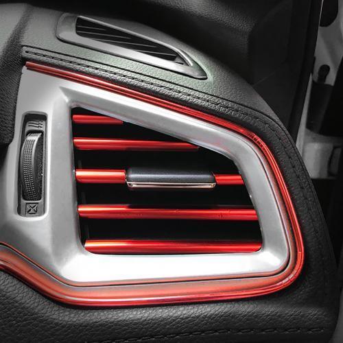 10Pcs/set Universal Car Air Conditioner Vent Outlet Trim Strip Decoration U Shape Moulding Trim Strip Line Car Shiny Accessories Car Air Conditioner Outlet Decorative U Shape Moulding Trim Strips Decor Car Styling Accessories Stevvex