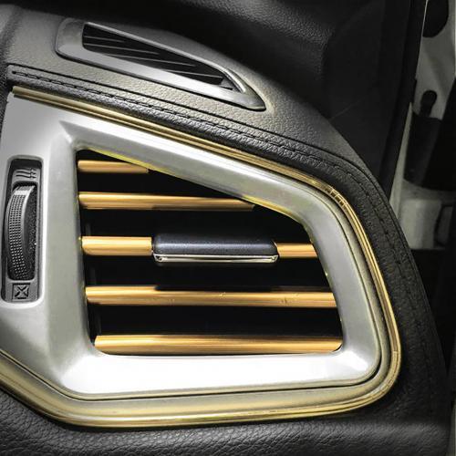 10Pcs/set Universal Car Air Conditioner Vent Outlet Trim Strip Decoration U Shape Moulding Trim Strip Line Car Shiny Accessories Car Air Conditioner Outlet Decorative U Shape Moulding Trim Strips Decor Car Styling Accessories Stevvex
