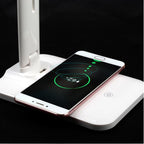 10W LED Desk Lamp with phone Wireless Charger, USB Charging Port, Dimmable Eye-Caring Office Lamp for Work,  Folding Design Decorative Table Lamp Cute Study Lamps for Bedroom Décor Stevvex