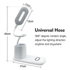 10W QI Quick Wireless Charging LED Desk Lamp Flexible Touch Dimmable Eye Protect Reading Table Light Bedroom Office Table Lamp Decorative Table Lamp Cute Study Lamps for Bedroom Décor Stevvex