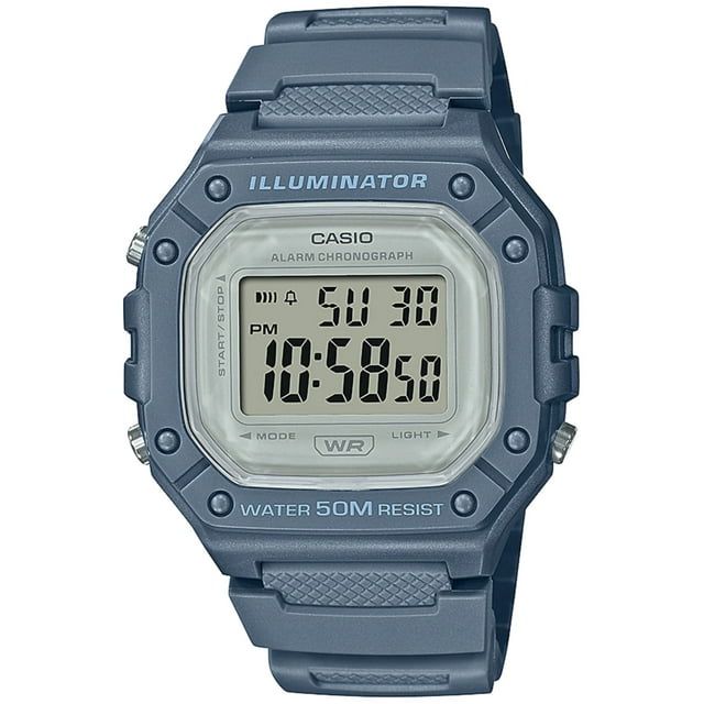 Casio Adult Unisex Black Sport Digital Watch Silicone Strap W218HC-2AV EasyOptionXY LLC