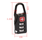 Zinc alloy saber silk screen cross code lock mini lock backpack padlock luggage padlock Pi-Mart