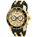 Invicta Pro Diver Chronograph Gold Dial Black Polyurethane Men's Watch 17566