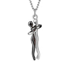Love Hug Necklace Unisex Men Women Couple Jewelry Simple Temperament Clavicle Chain Valentines Day Lover Gift Pi-Mart