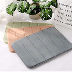 Home Bath Mat Coral Fleece Bathroom Carpet Water Absorption Non-slip Memory Foam Absorbent Washable Rug Toilet Floor Mat Pi-Mart