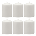 Stonebriar 3" x 4" Unscented 1-Wick White Pillar Candles, 6 Pack