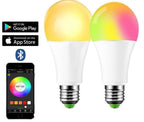110V 220V Bluetooth E27 RGBW LED Bulb Lights 5W 10W 15W RGB Lampada Changeable Colorful RGBWW LED Lamp With Remote+Memory Mode  Smart Light Bulbs, RGBCW Color Changing Light Bulb Dimmable, 7W A19 led Bulb 60W Equivalent, Smart Bulbs That Work Stevvex