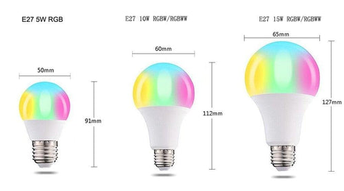 110V 220V Bluetooth E27 RGBW LED Bulb Lights 5W 10W 15W RGB Lampada Changeable Colorful RGBWW LED Lamp With Remote+Memory Mode  Smart Light Bulbs, RGBCW Color Changing Light Bulb Dimmable, 7W A19 led Bulb 60W Equivalent, Smart Bulbs That Work Stevvex