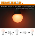 110V 220V E27 RGB LED Bulb Lights 5W 10W 15W RGB Lampada Changeable Colorful RGBW LED Lamp With IR Remote Control+Memory Mode RGB LED Light Bulbs, 10W LED Color Changing Light Bulb with Remote Control Stevvex