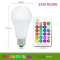 110V 220V E27 RGB LED Bulb Lights 5W 10W 15W RGB Lampada Changeable Colorful RGBW LED Lamp With IR Remote Control+Memory Mode RGB LED Light Bulbs, 10W LED Color Changing Light Bulb with Remote Control Stevvex
