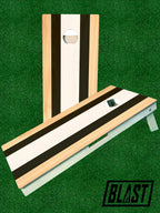 Black & White Striped Cornhole Boards - SJB-DIAMOND ELITES