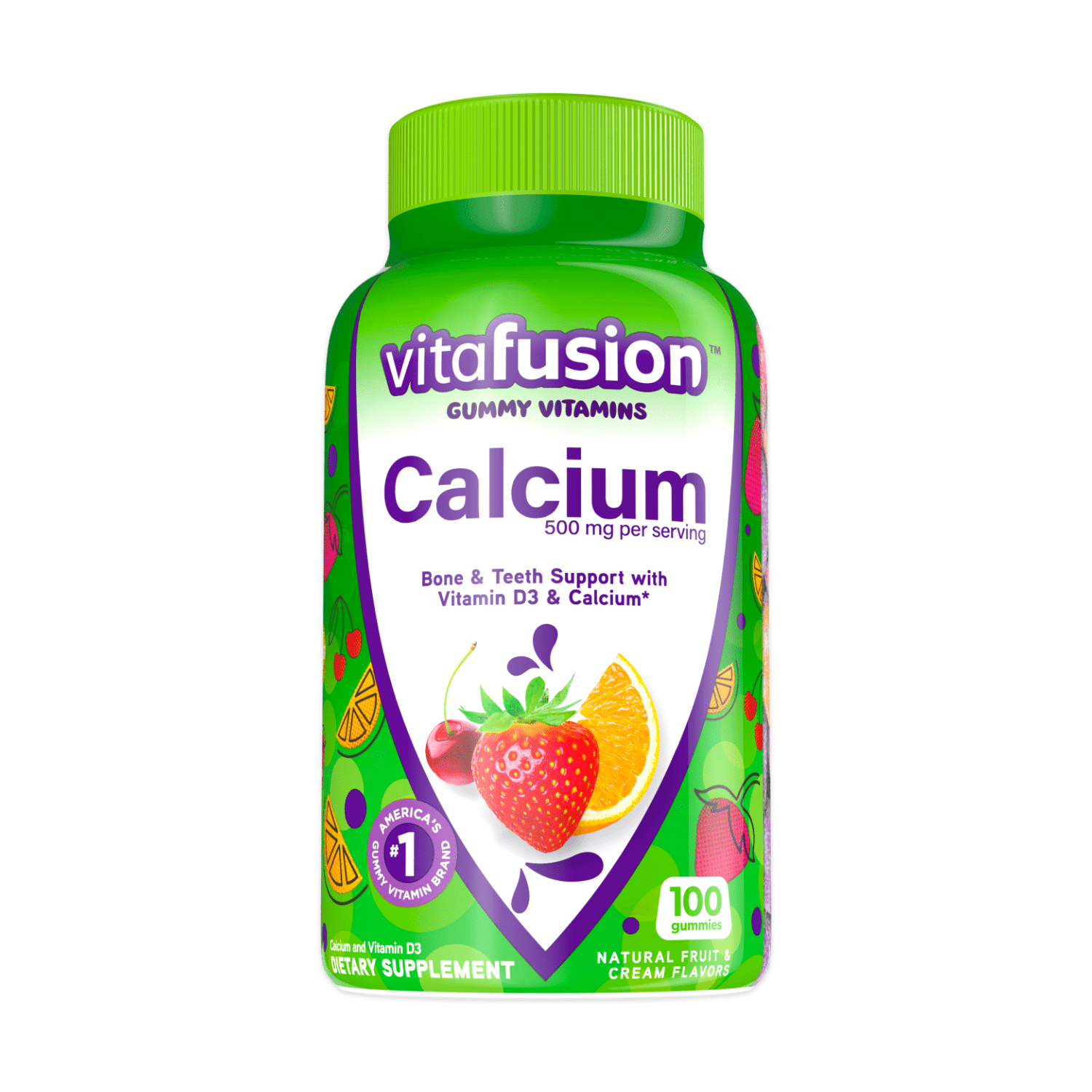 Vitafusion Chewable Calcium Gummy Vitamins; Fruit and Cream Flavored; 100 Count EasyOptionXY LLC