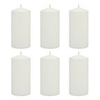Stonebriar 3" x 6" Unscented 1-Wick White Pillar Candles, 6 Pack