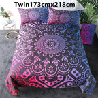 Purple crochet quilt cover three-piece bedding set Pi-Mart