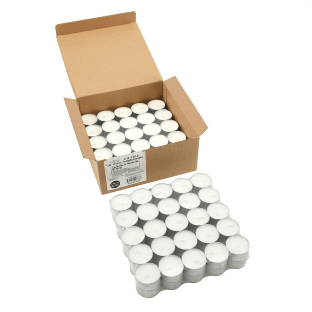 Stonebriar Unscented Long Burning Tealight Candles with 6-7 Hour Burn Time, 100 Pack, White EasyOptionXY LLC