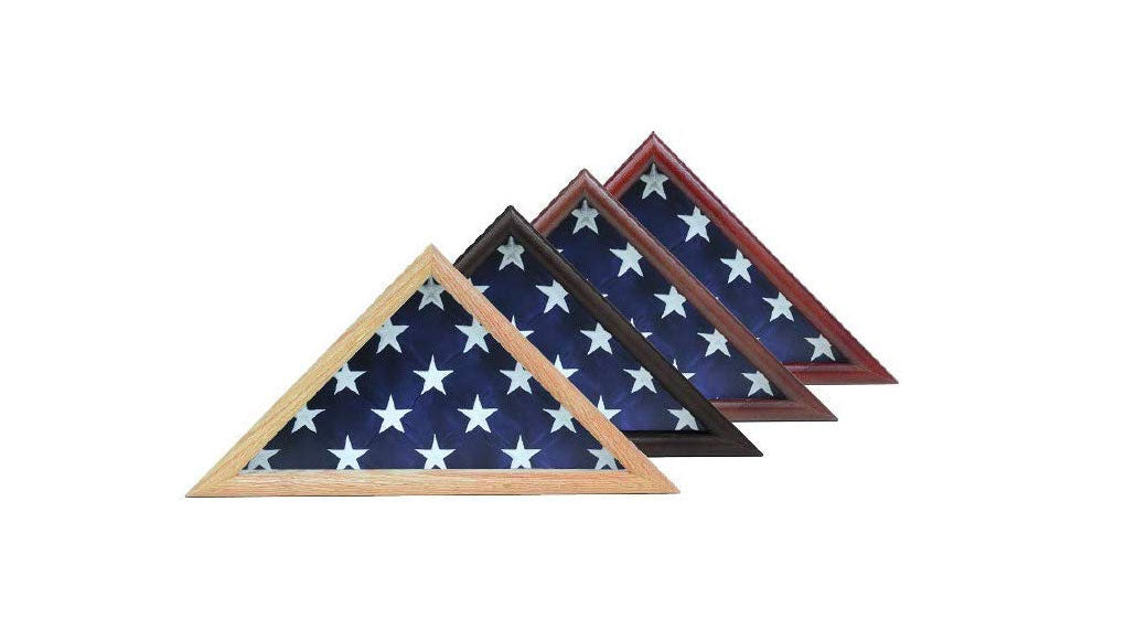 Capitol Hill Flag Case - 4 x 6 flag Display Case, Cherry Finish The Military Gift Store