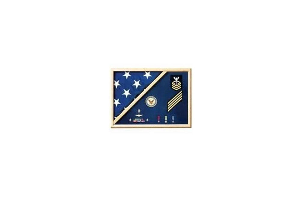 Flag Display Case American Flag Box Burial Flag Case - Oak The Military Gift Store