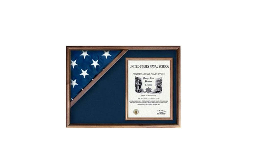 Flag Connections Flag Display Case, Flag and Certificate Flag Box - Oak The Military Gift Store