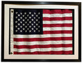 Framed Real Cloth Cotton Embroidered American Flag The Military Gift Store