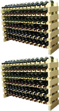 Wine Rack Stackable Storage Stand Display Shelves, (Natural, 12 X 12 Rows (144 Slots) The Military Gift Store