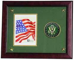 United States Army Vertical Picture Frame with Medallion and Stars The Military Gift Store