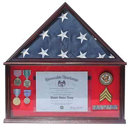 Military Shadow Box Frame Memorial Burial Funeral Flag Display Case The Military Gift Store