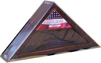 Cherry Wood Triangle Flag Display Case for 3'x5' Flag The Military Gift Store