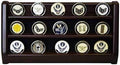 3 Rows Shelf Challenge Coin Holder Display Casino Chips Holder Solid Wood - Cherry Finish The Military Gift Store