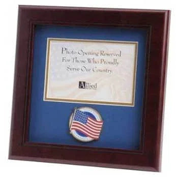 American Flag Medallion Landscape Picture Frame 4 by 6 The Military Gift Store