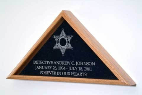 Flag Display Case with Sheriff Badge, flag case for sheriff The Military Gift Store
