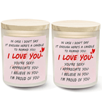 OSHINE Scented Candles Gift Sets Soy Wax Aromatherapy Candles Wood Lip Rubber Seal Cotton Natural Essenti Oil 5.3 oz 40 Hours for Datting,Proposal, Wedding,Party,Birthday,Decor.