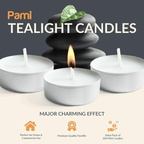 PAMI Premium Tealight Candles Unscented Paraffin Small Candles in Bulk, 200-Pack