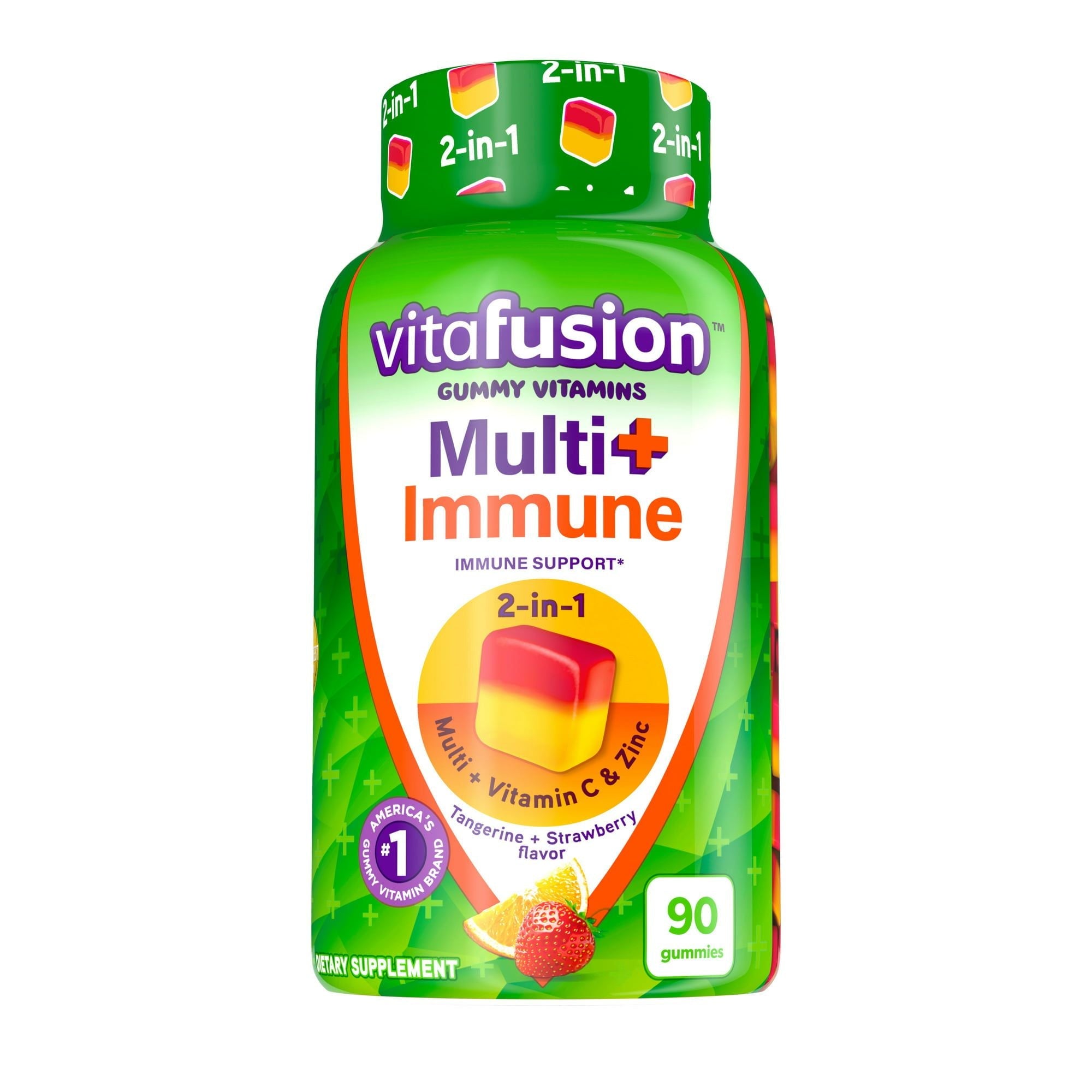 Vitafusion Gummy Vitamins; Multi+ Immune Support 2-in-1 Benefits & Flavors; 90 Count EasyOptionXY LLC