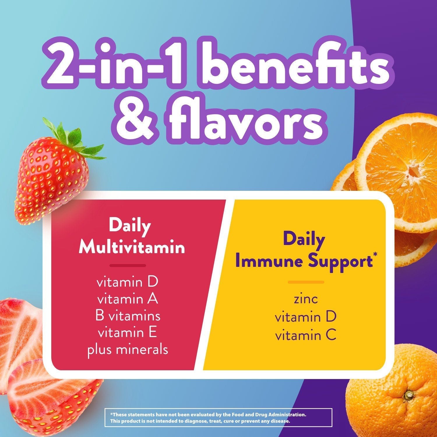 Vitafusion Gummy Vitamins; Multi+ Immune Support 2-in-1 Benefits & Flavors; 90 Count EasyOptionXY LLC