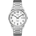 Timex Men's Easy Reader Date Silver/White 38mm Casual Watch, Tapered Expansion Band EasyOptionXY LLC