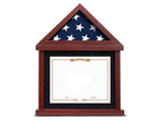 Flag Display Case for 3’x5’ Folded Flag With Shadow Box, Certificate Document Holder The Military Gift Store