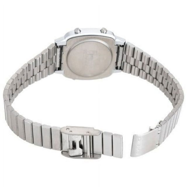 Casio LA670WA-1 Women's Adjustable Silver Metal Band Alarm Chronograph Digital Watch