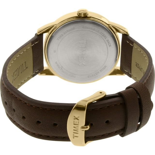 Timex Men's Easy Reader Date Brown/Gold/Cream 38mm Casual Watch, Leather Strap EasyOptionXY LLC