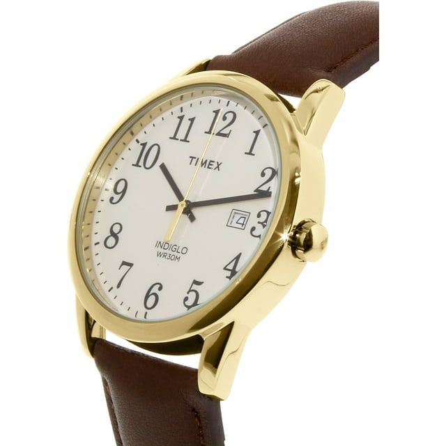 Timex Men's Easy Reader Date Brown/Gold/Cream 38mm Casual Watch, Leather Strap EasyOptionXY LLC