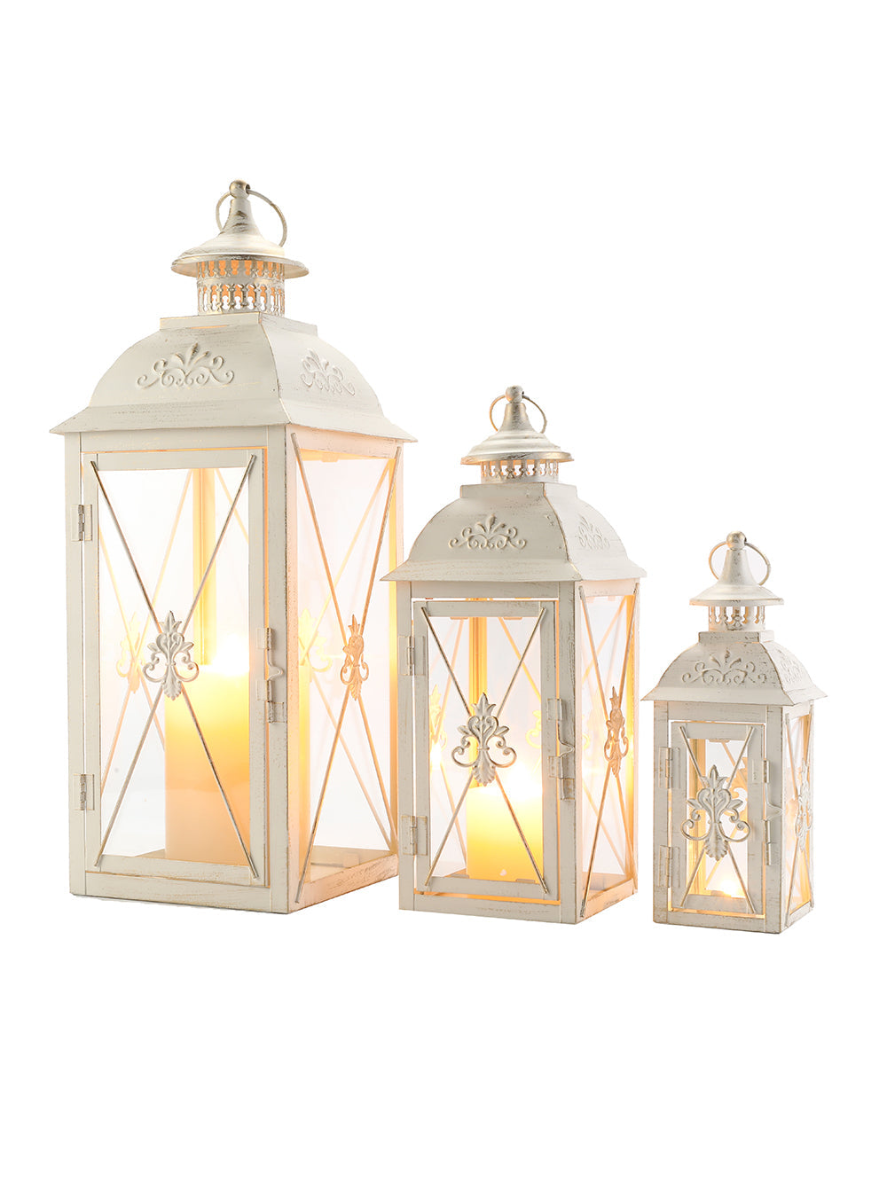 19'' & 13.5'' & 9.5''H Vintage Metal Candle Holder Decorative Hanging Lantern (Set of 3) Lootquake LLC