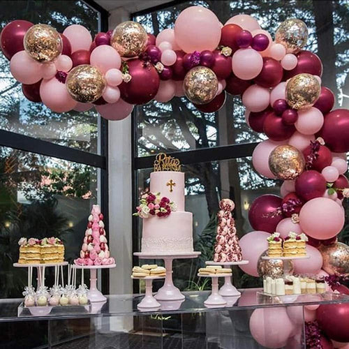 112 pcs  Red Rose Gold Birthday Pink Latex Balloon Garland Arch Kit For Girls Wedding Party Decoration Baby Showers Girl Birthday Party Ballons Decoration for Girls Stevvex