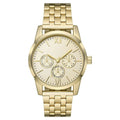 George Men's Watch with Brush Gold Round Case, Gold Dial and Brush Gold 5 Link Bracelet (FMDOGE058)