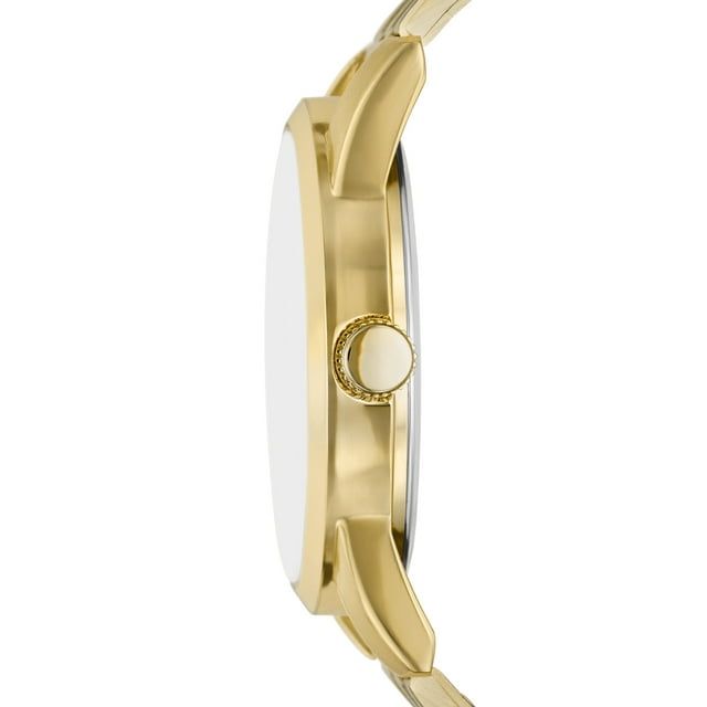 George Men's Watch with Brush Gold Round Case, Gold Dial and Brush Gold 5 Link Bracelet (FMDOGE058)
