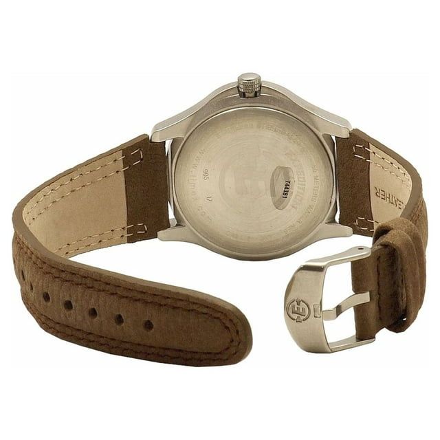 Timex Men's Expedition Metal Field Brown/White 40mm Outdoor Watch, Leather Strap