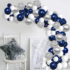 112/152 PCS White Silver Nave Blue Party Balloons Garland Kit Wedding Birthday Decoration Bridal Balloons For Weddings Aniversaly Parties and Boy Birthday In Modern Luxury Elegant Design Stevvex