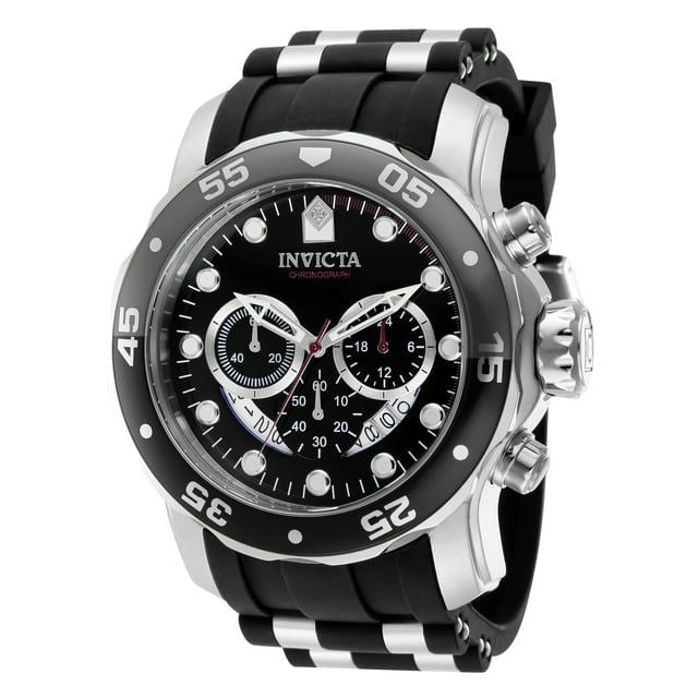 Invicta Pro Diver Men 48mm Stainless Steel Band, Black Dial Chronograph Quartz Watch 37230 - SJB-DIAMOND ELITES