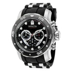 Invicta Pro Diver Men 48mm Stainless Steel Band, Black Dial Chronograph Quartz Watch 37230 - SJB-DIAMOND ELITES